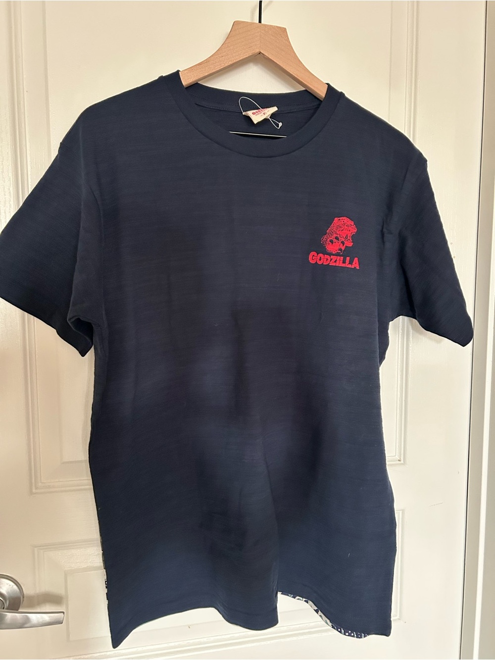 GODZILLA Toho T-shirt Japanese Traditional Ukiyoe Print Navy Size
